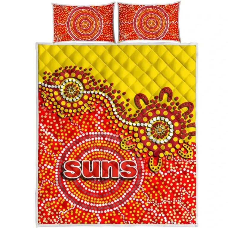 NRL Gold Coast Quilt Bed Set Sun Aboriginal