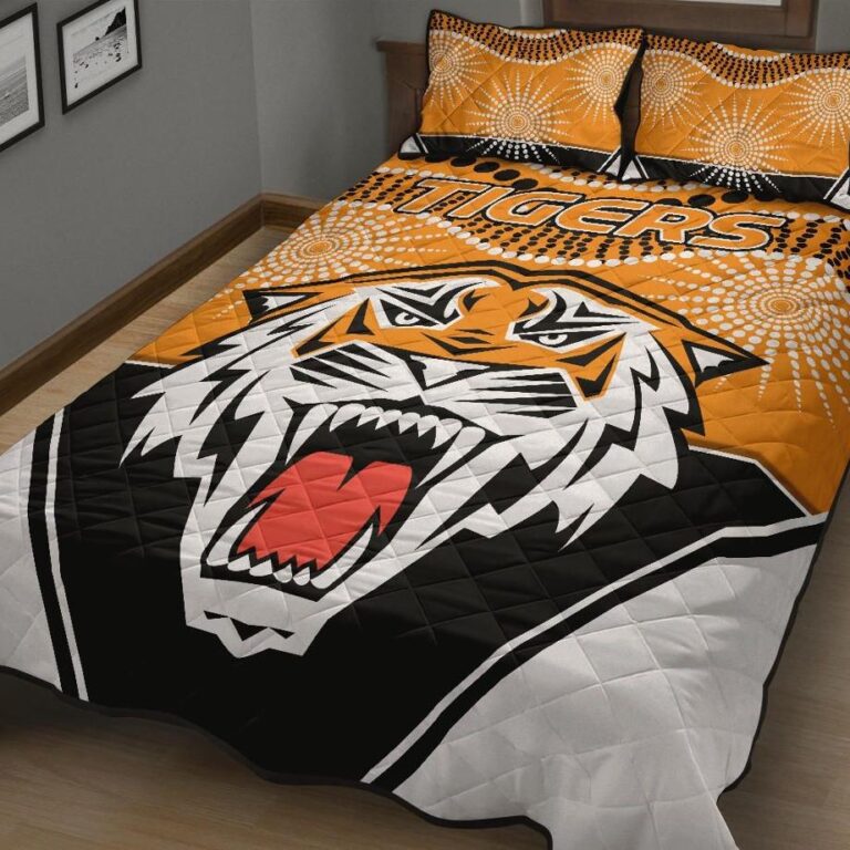NRL Tigers Quilt Bed Set Wests Indigenous Newest