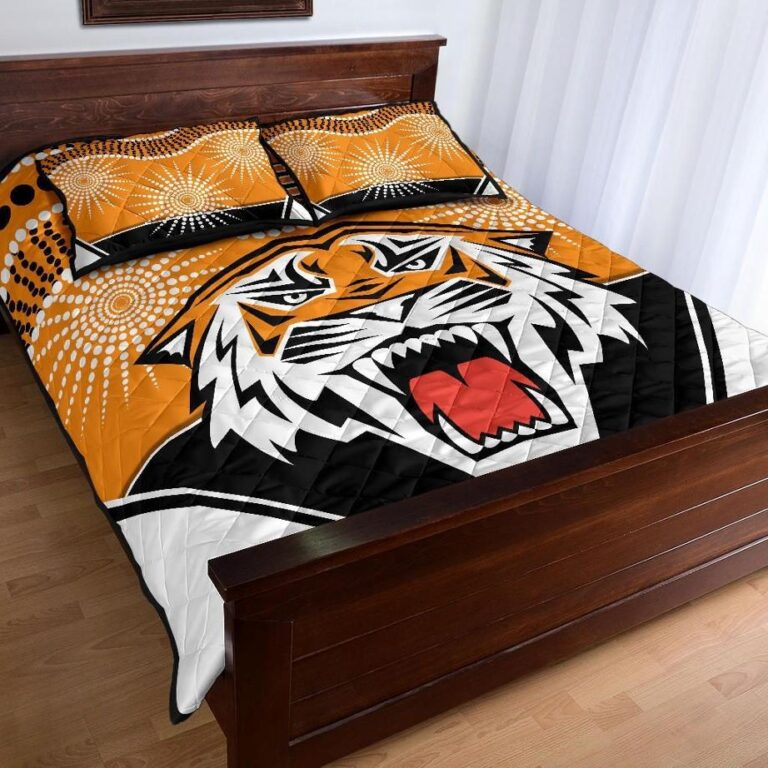NRL Tigers Quilt Bed Set Wests Indigenous Newest