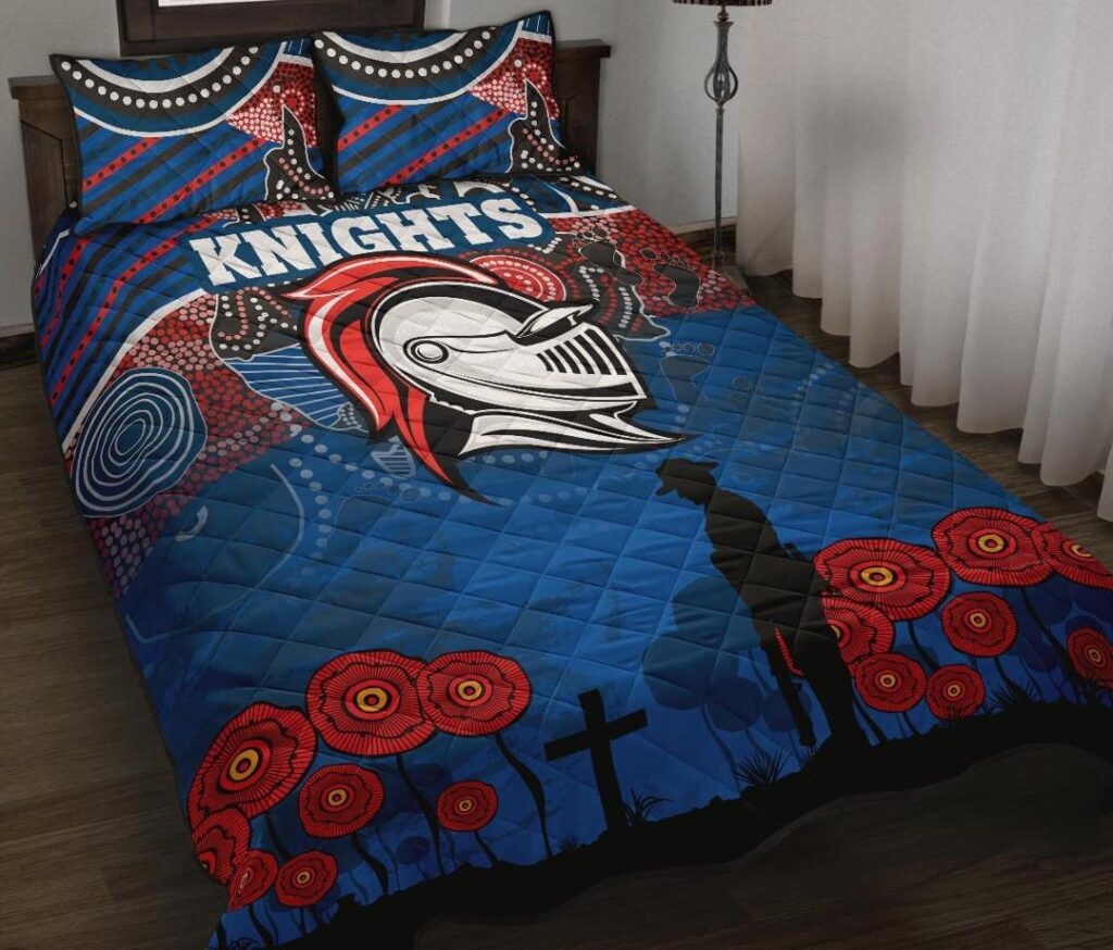NRL Knights Quilt Bed Set Newcastle Anzac Day Aboriginal