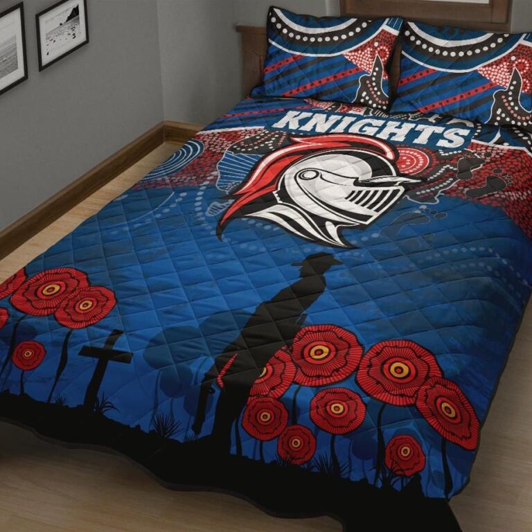 NRL Knights Quilt Bed Set Newcastle Anzac Day Aboriginal