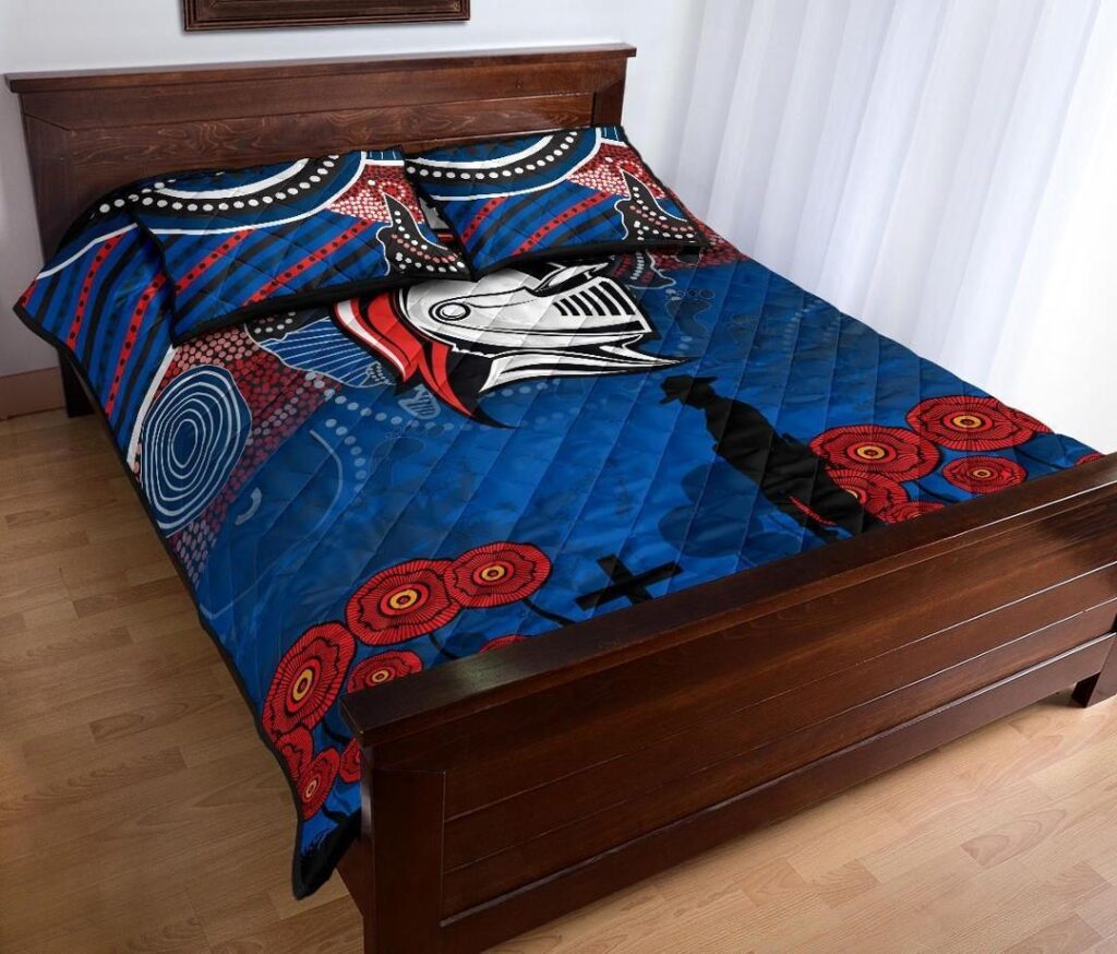 NRL Knights Quilt Bed Set Newcastle Anzac Day Aboriginal
