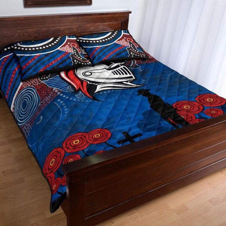 NRL Knights Quilt Bed Set Newcastle Anzac Day Aboriginal
