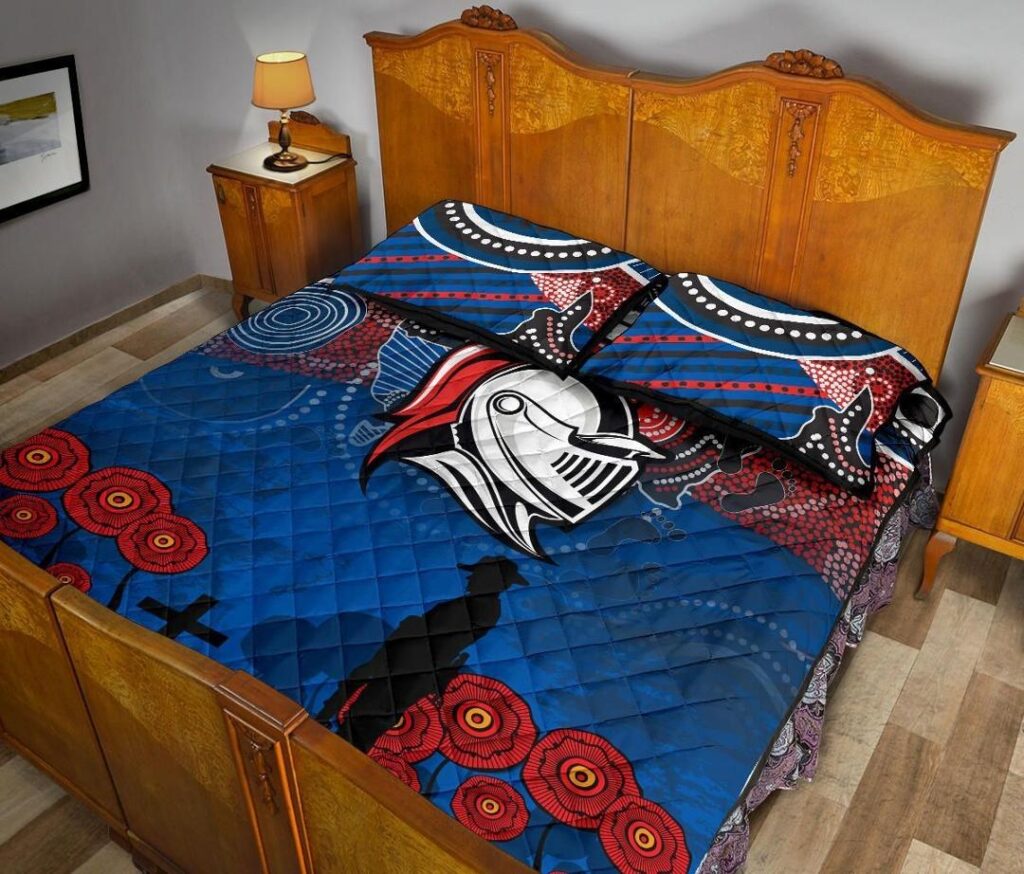 NRL Knights Quilt Bed Set Newcastle Anzac Day Aboriginal