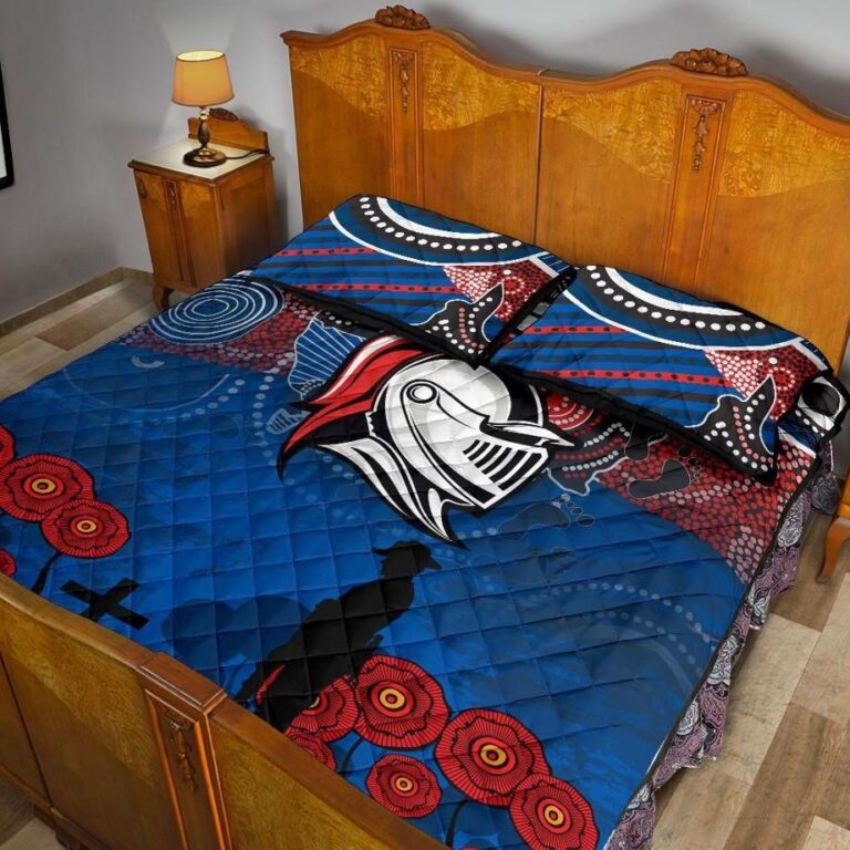 NRL Knights Quilt Bed Set Newcastle Anzac Day Aboriginal