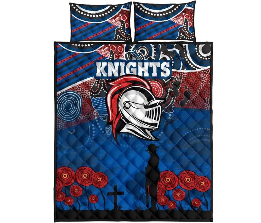 NRL Knights Quilt Bed Set Newcastle Anzac Day Aboriginal