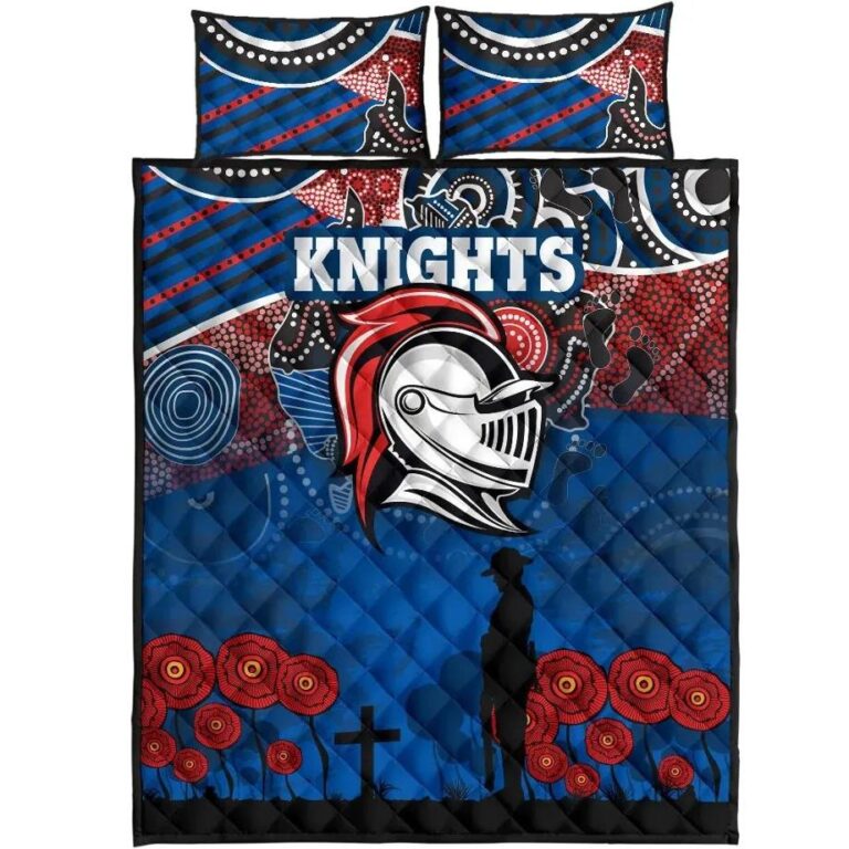 NRL Knights Quilt Bed Set Newcastle Anzac Day Aboriginal