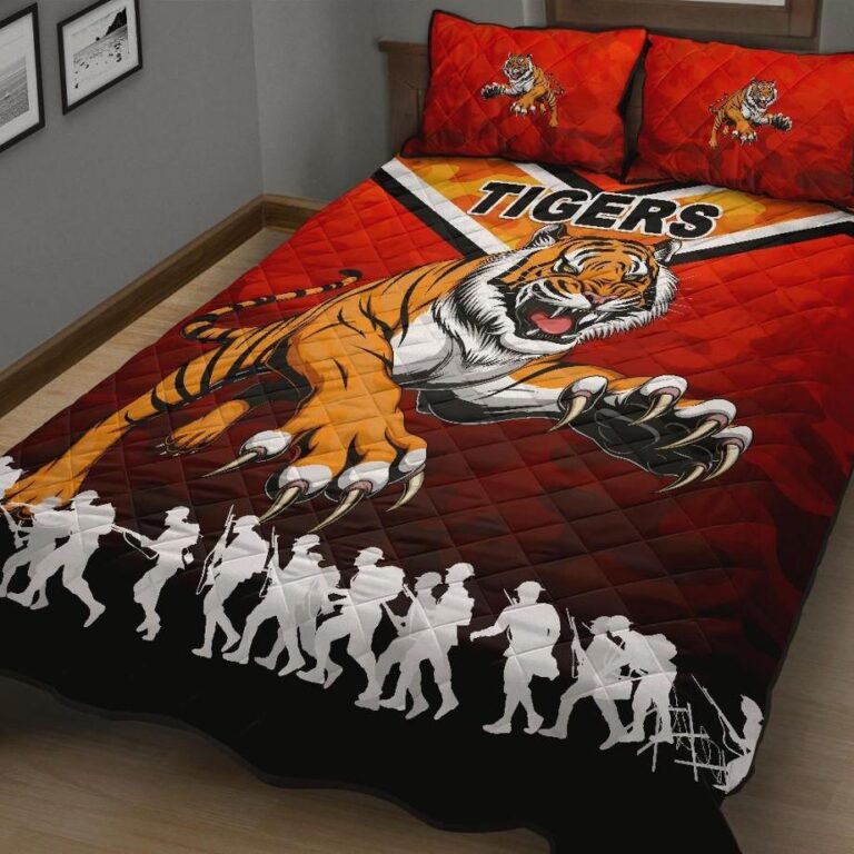 NRL Wests Quilt Bed Set Tigers Anzac Vibes