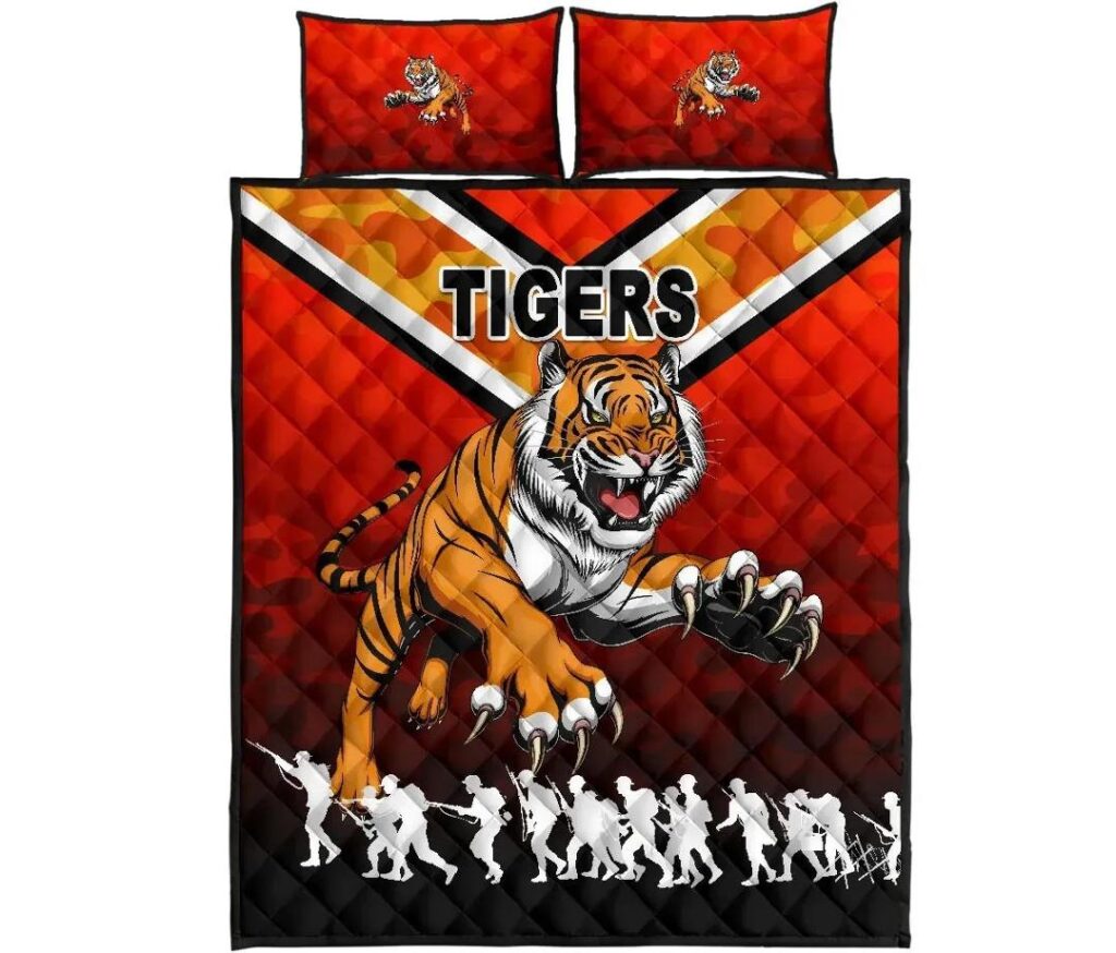 NRL Wests Quilt Bed Set Tigers Anzac Vibes