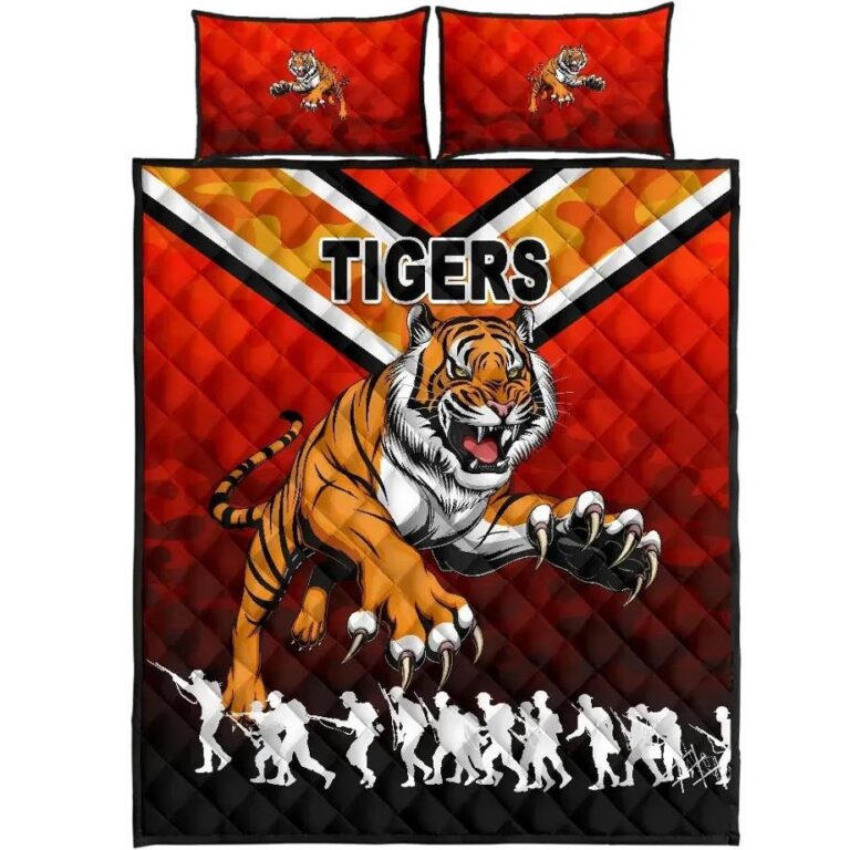 NRL Wests Quilt Bed Set Tigers Anzac Vibes