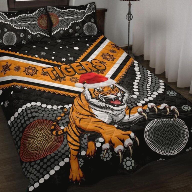 NRL Wests Christmas Quilt Bed Set Tigers Indigenous
