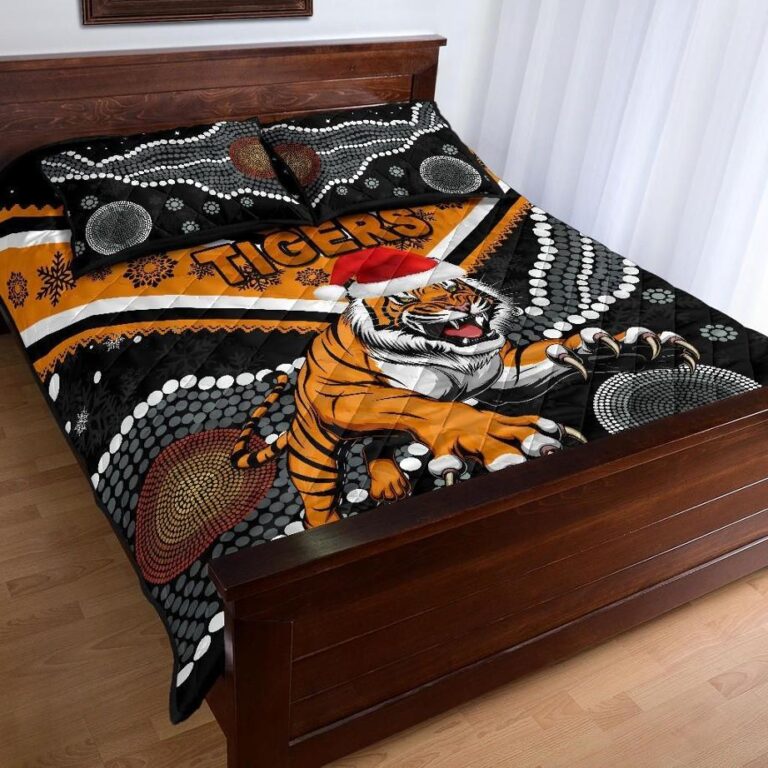 NRL Wests Christmas Quilt Bed Set Tigers Indigenous