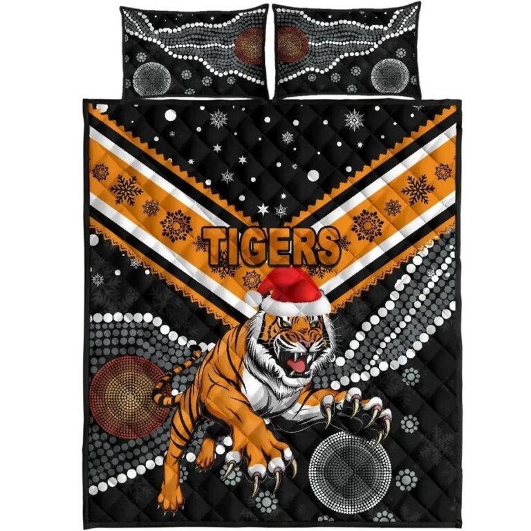 NRL Wests Christmas Quilt Bed Set Tigers Indigenous
