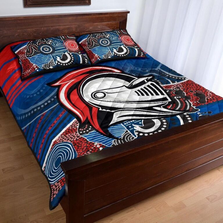 NRL Knights Quilt Bed Set Newcastle Aboriginal Horizontal Style