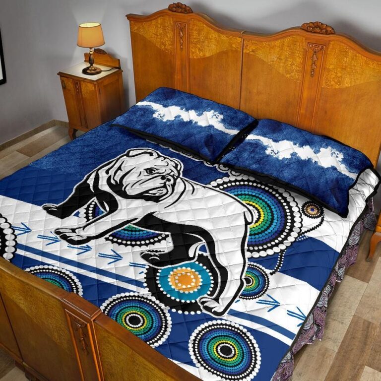 NRL Bulldogs Quilt Bed Set Special Indigenous