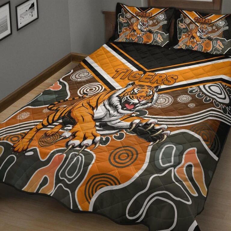 NRL Wests Quilt Bed Set Tigers Indigenous