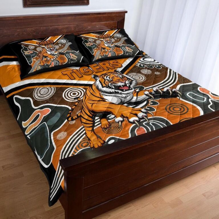 NRL Wests Quilt Bed Set Tigers Indigenous