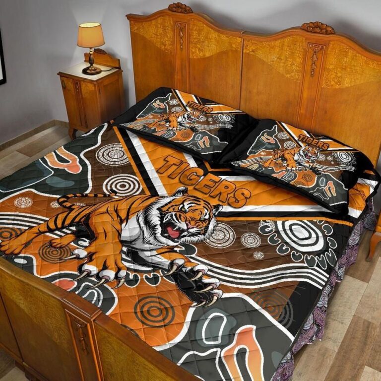 NRL Wests Quilt Bed Set Tigers Indigenous
