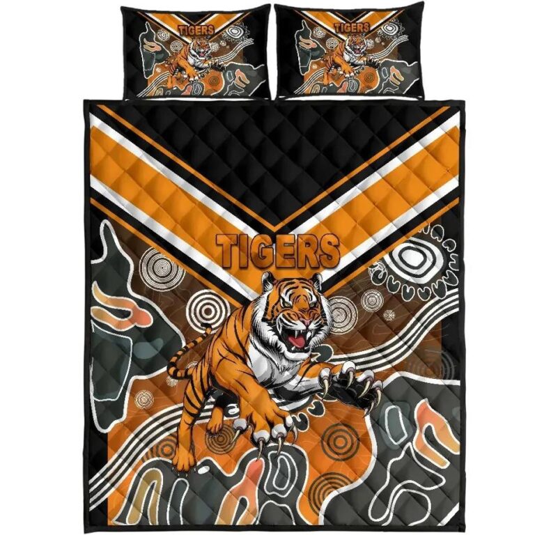 NRL Wests Quilt Bed Set Tigers Indigenous