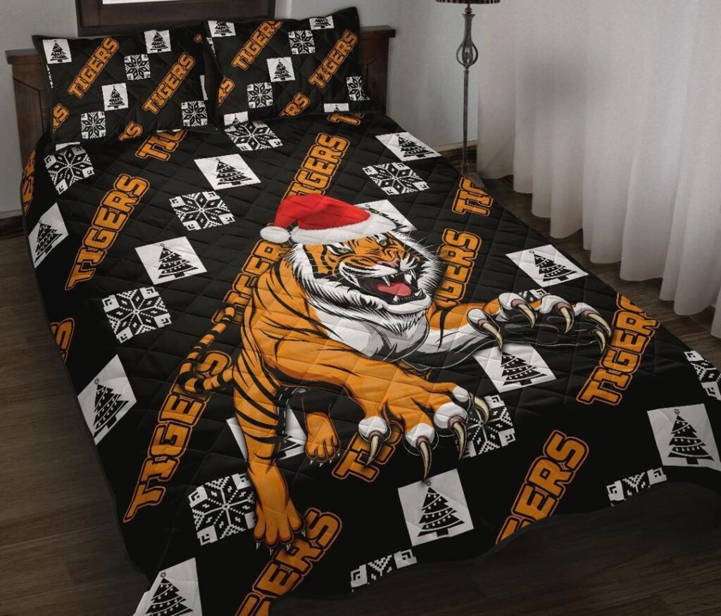 NRL Wests Christmas Quilt Bed Set Tigers Fancy