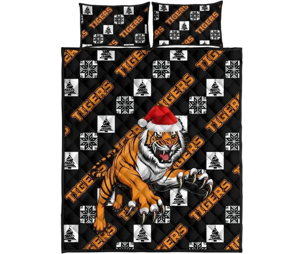 NRL Wests Christmas Quilt Bed Set Tigers Fancy