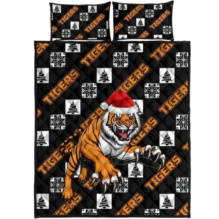NRL Wests Christmas Quilt Bed Set Tigers Fancy