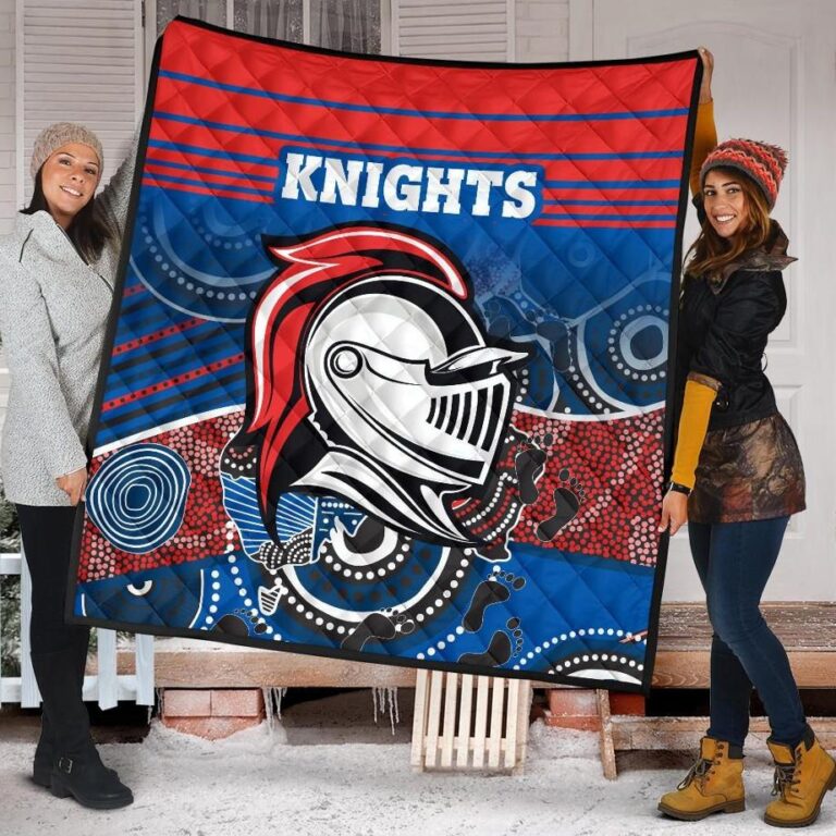 NRL Knights Premium Quilt Newcastle Aboriginal Horizontal Style