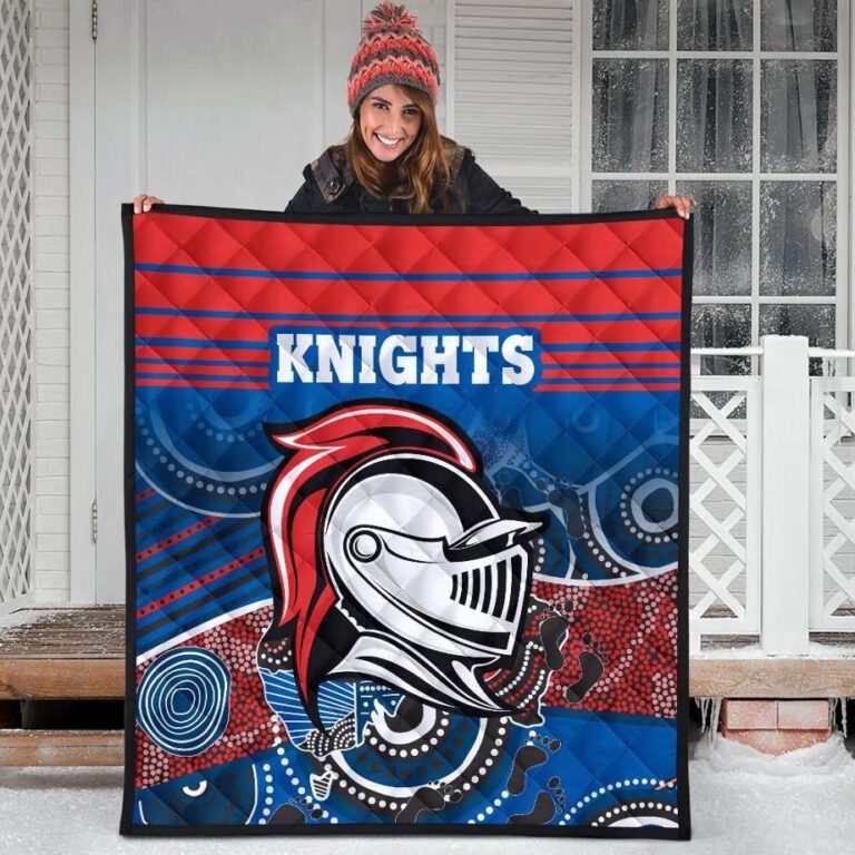 NRL Knights Premium Quilt Newcastle Aboriginal Horizontal Style