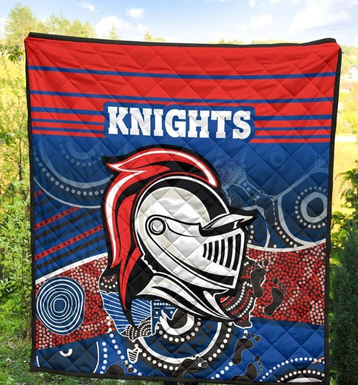NRL Knights Premium Quilt Newcastle Aboriginal Horizontal Style