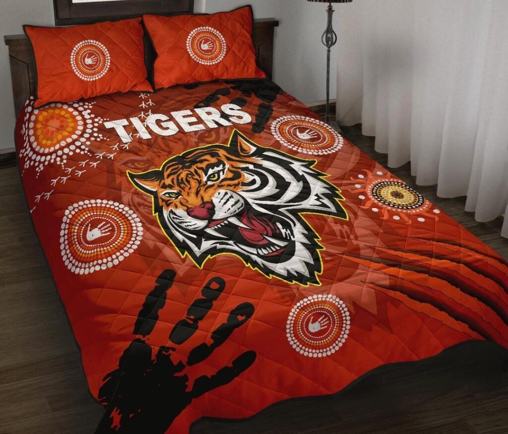 NRL Wests Quilt Bed Set Tigers Indigenous Country Style
