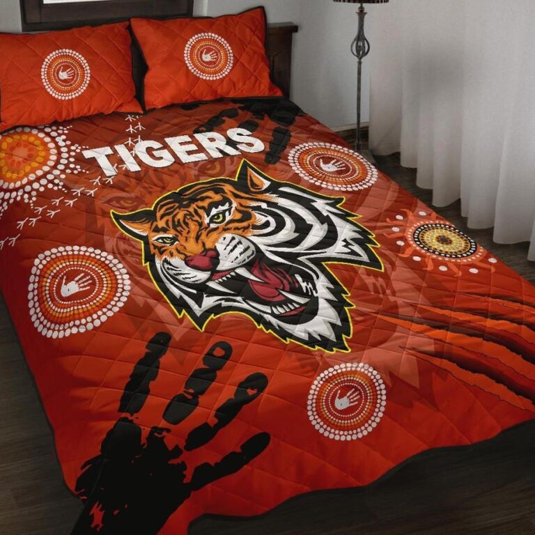NRL Wests Quilt Bed Set Tigers Indigenous Country Style
