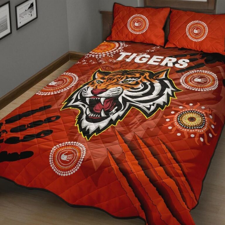 NRL Wests Quilt Bed Set Tigers Indigenous Country Style