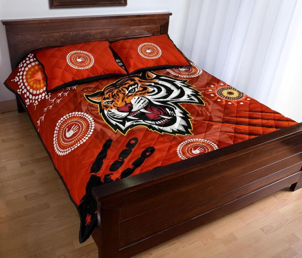 NRL Wests Quilt Bed Set Tigers Indigenous Country Style