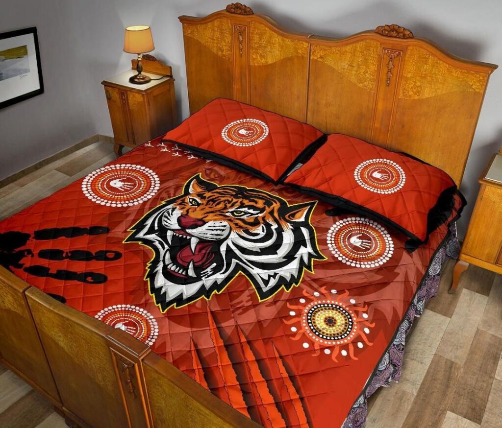 NRL Wests Quilt Bed Set Tigers Indigenous Country Style