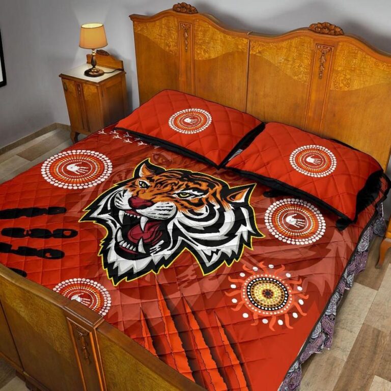 NRL Wests Quilt Bed Set Tigers Indigenous Country Style