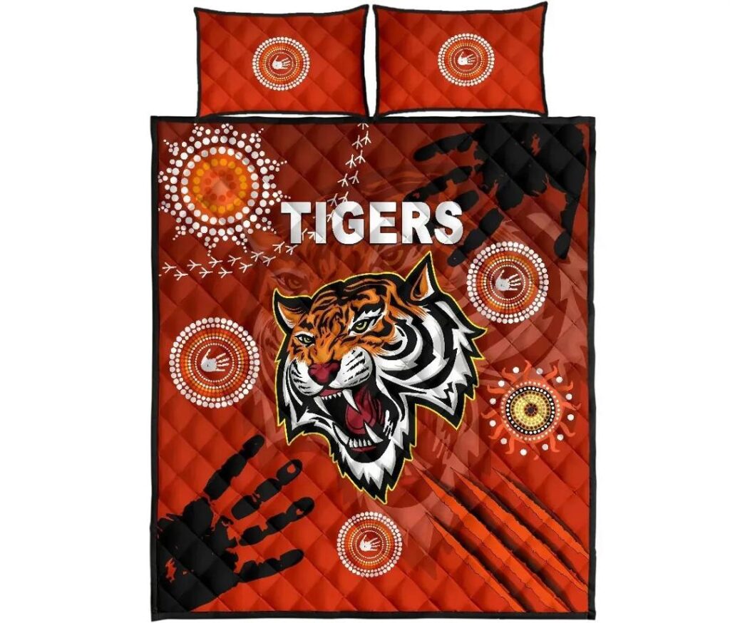 NRL Wests Quilt Bed Set Tigers Indigenous Country Style
