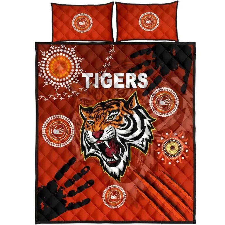 NRL Wests Quilt Bed Set Tigers Indigenous Country Style