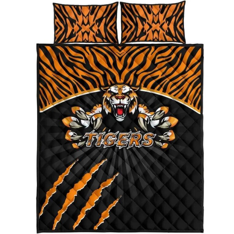 NRL Wests Quilt Bed Set Rugby - Tigers