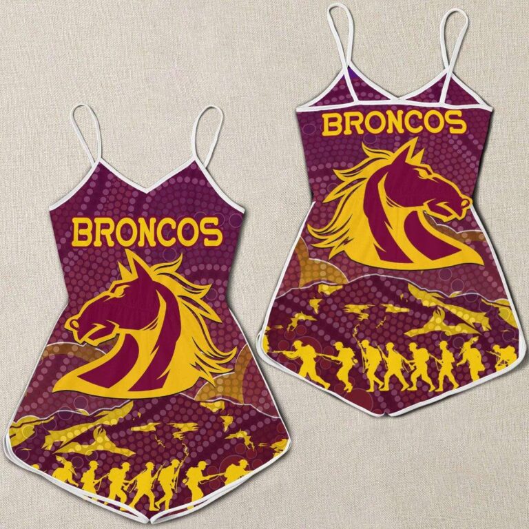 NRL Brisbane Broncos Indigenous Anzac day - Rugby Team Women Rompers