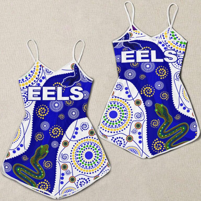 NRL Parramatta Eels Naidoc Blue Version - Rugby Team Women Rompers