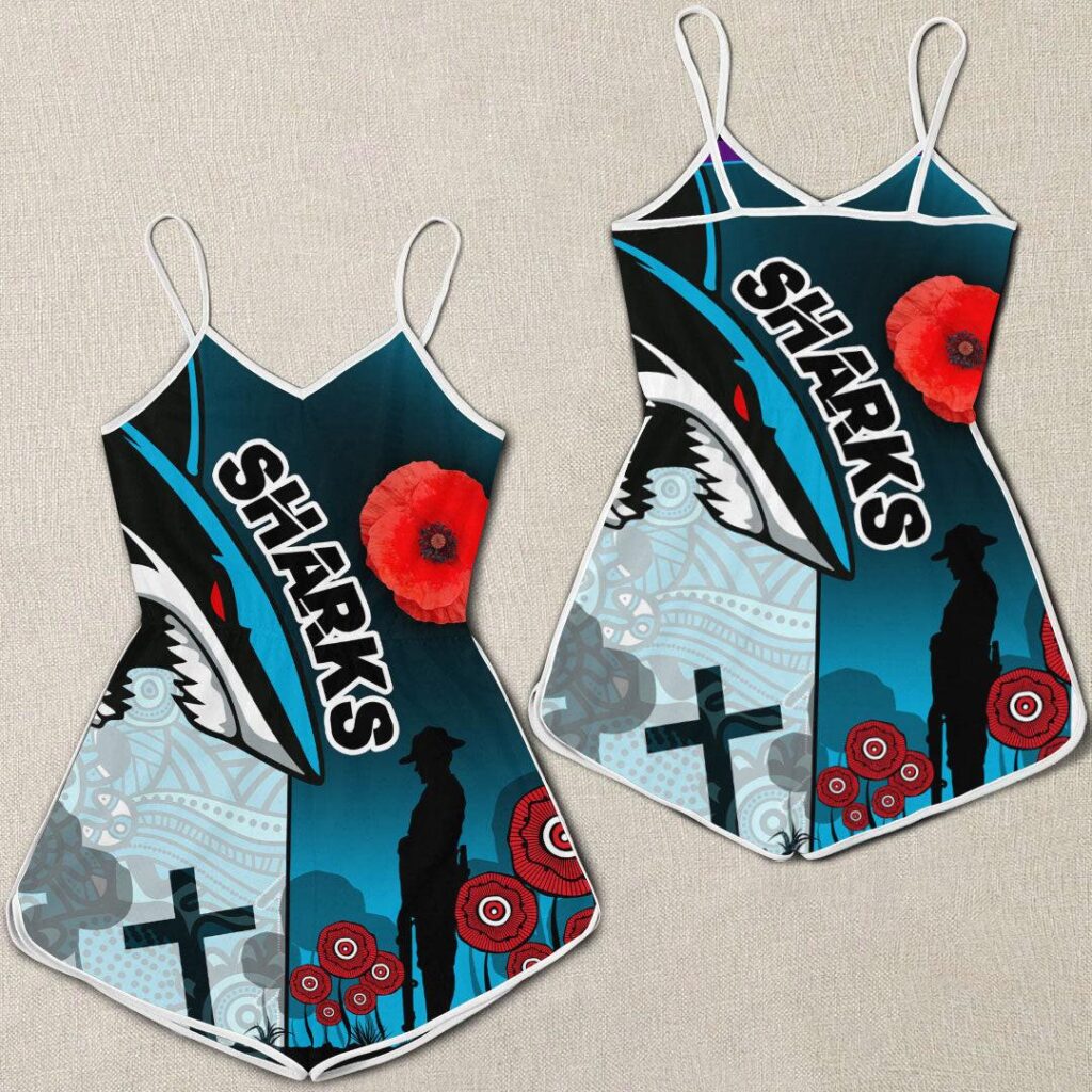 NRL Cronulla-Sutherland Sharks Anzac Day New - Rugby Team Women Rompers