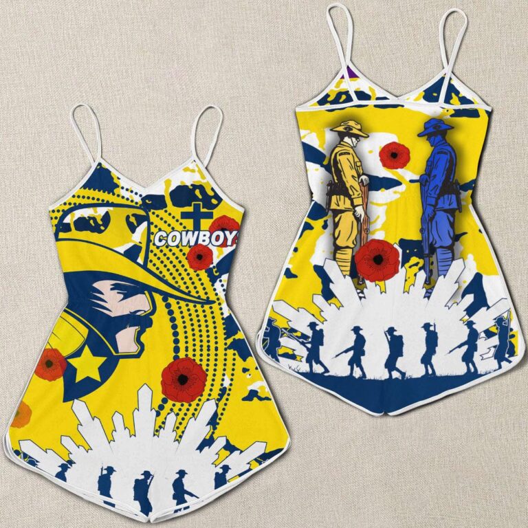 NRL North Queensland Cowboys Anzac Limited Edition - Rugby Team Women Rompers