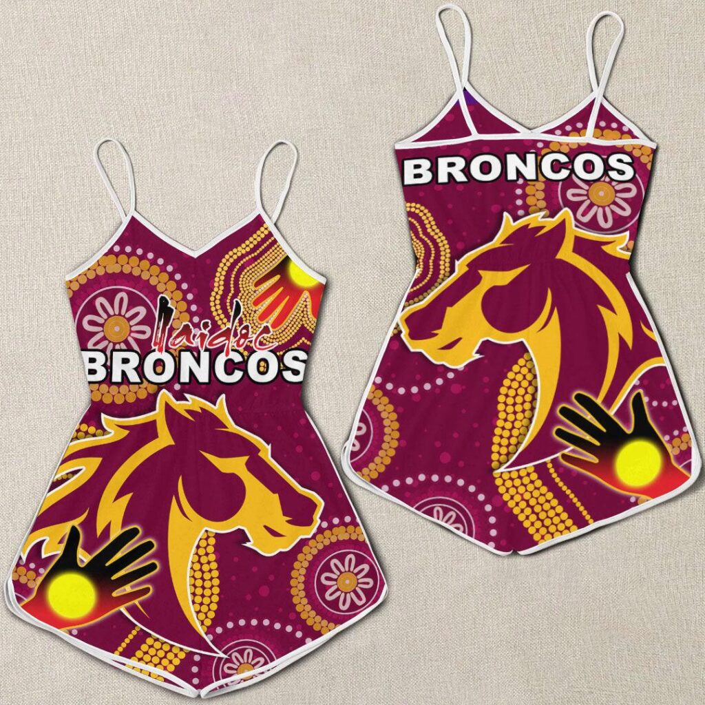 NRL Brisbane Broncos Indigenous Naidoc - Rugby Team Women Rompers