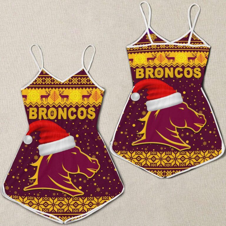 NRL Brisbane Broncos Christmas Unique Maroon - Rugby Team Women Rompers