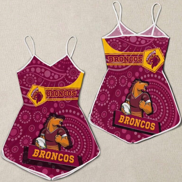 NRL Brisbane Broncos Simple Style Women Rompers A35