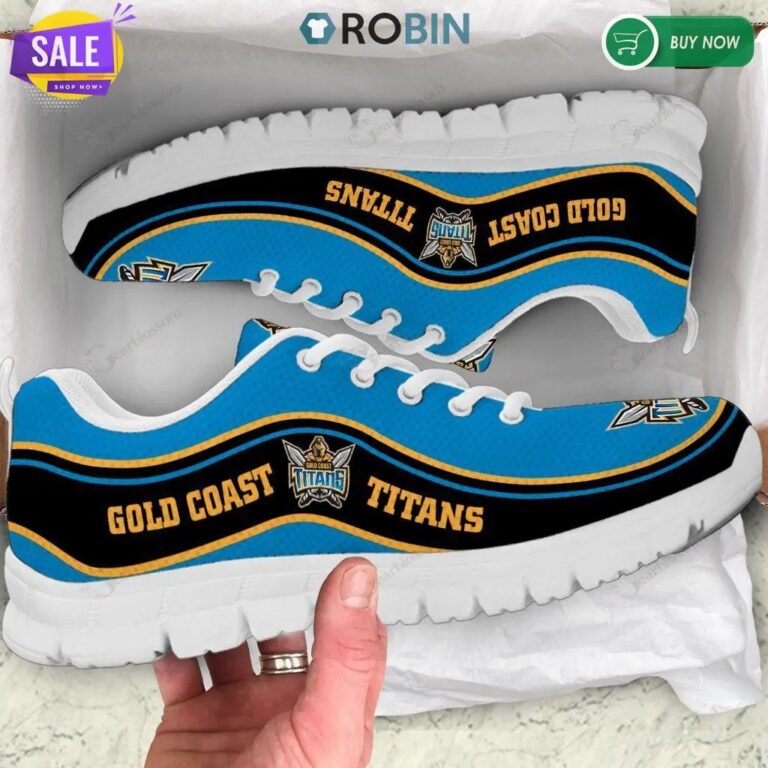 NRL Gold Coast Titans Blue Black Running Shoes