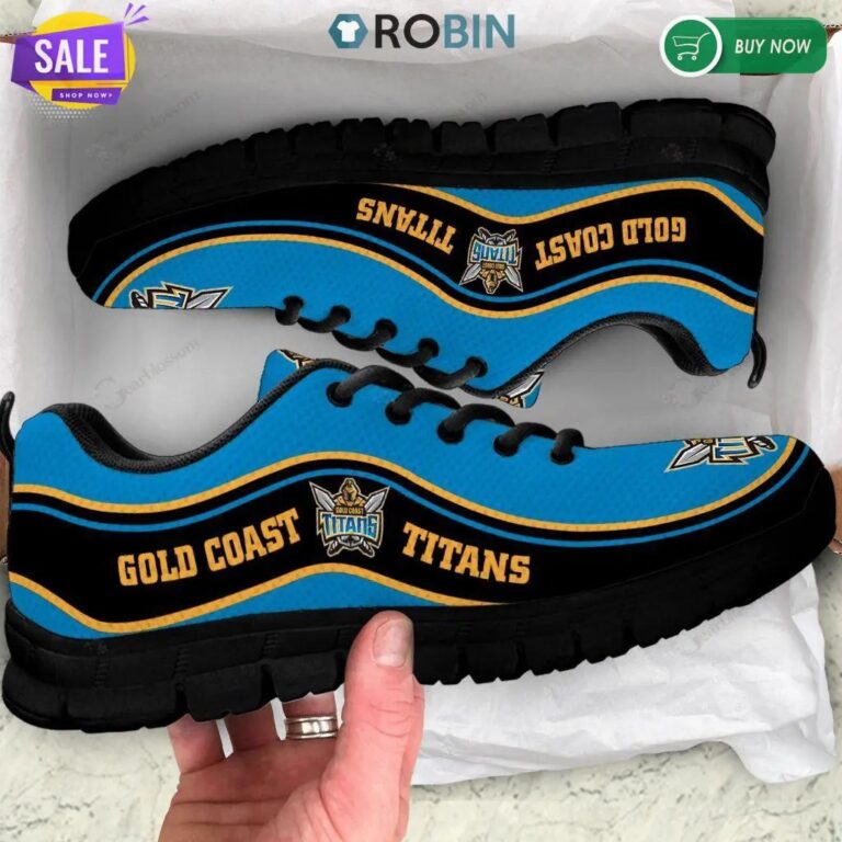 NRL Gold Coast Titans Blue Black Running Shoes