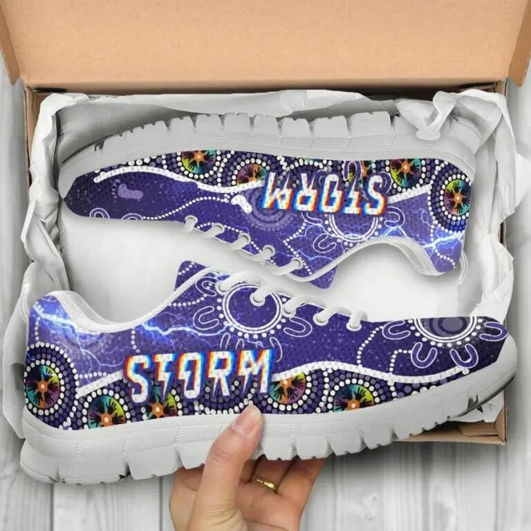 NRL Melbourne Storm Unique Indigenous Running Shoes