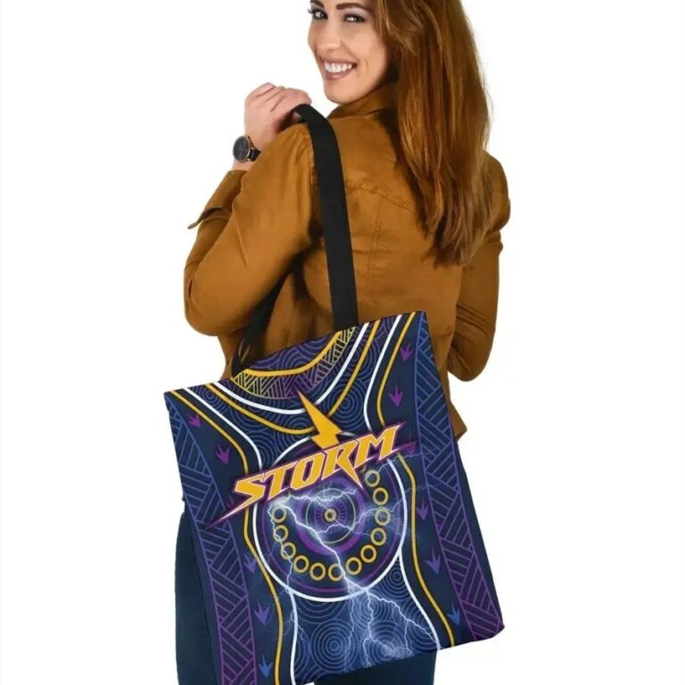 NRL Melbourne Storm Lightning Indigenous Tote Bag