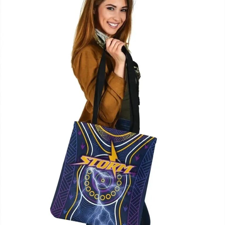 NRL Melbourne Storm Lightning Indigenous Tote Bag